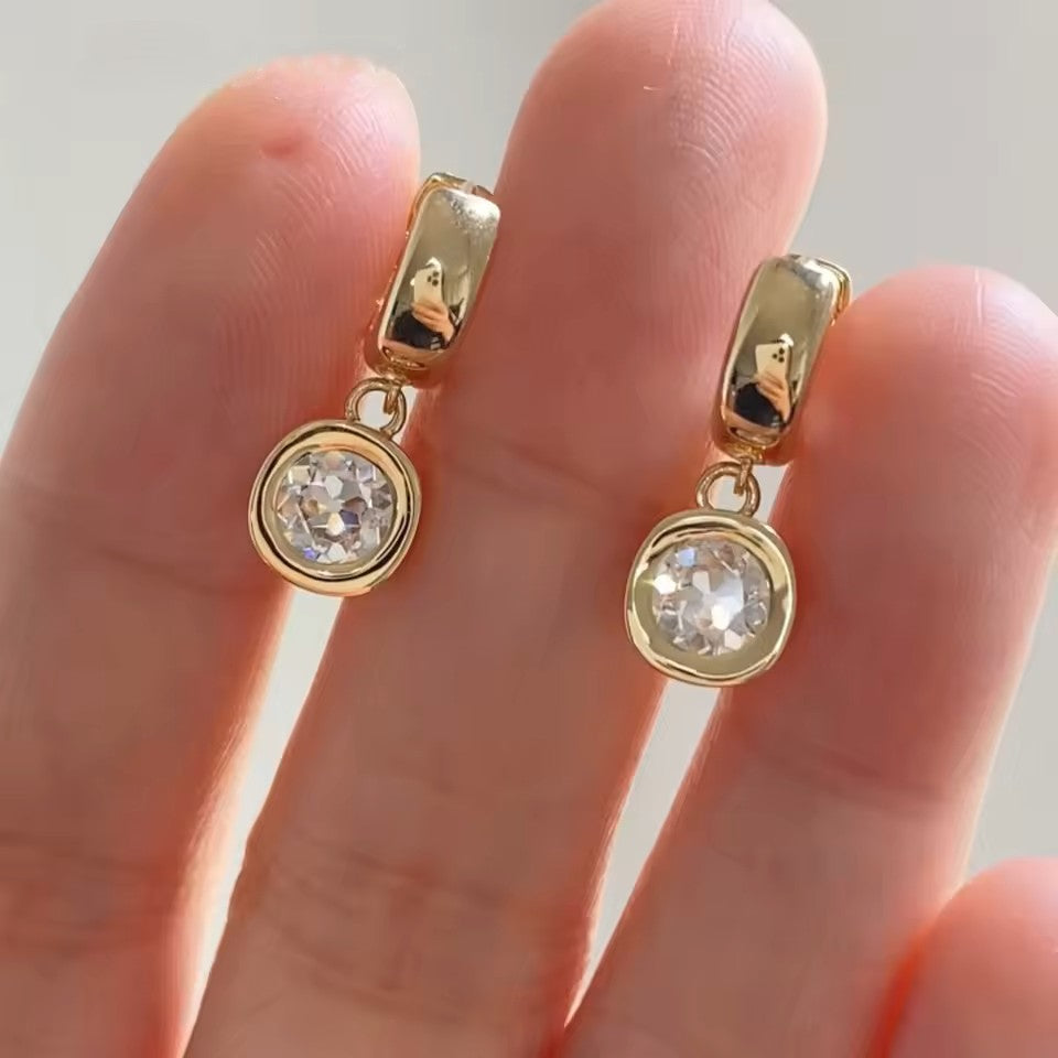 Elegant European Drop Earrings -14K 18K Solid Gold - Moissanite | Luxury Collection Aura Diamonds