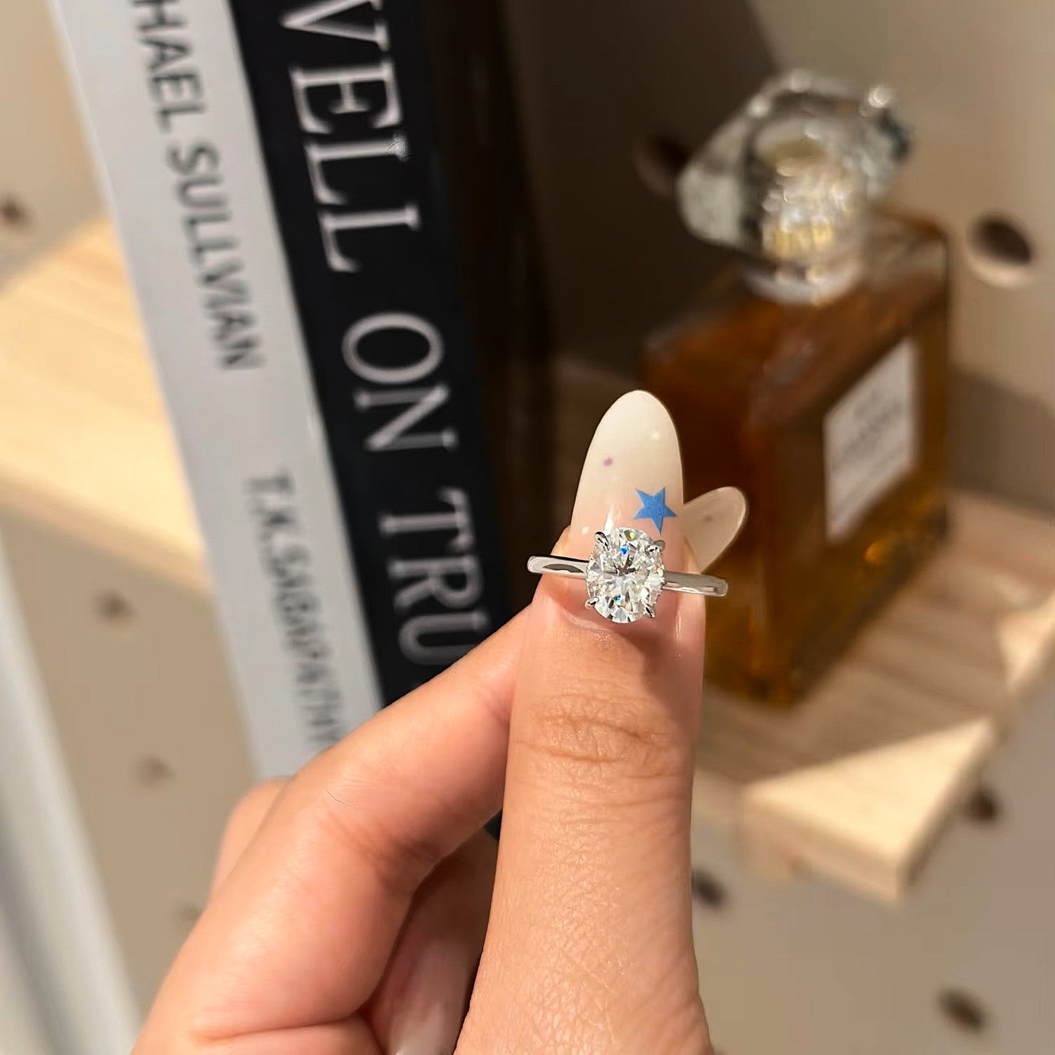 Oval Cut 2 Carat - Solitaire Ring - Hidden Halo - Moissanite | Luxury Collection Aura Diamonds