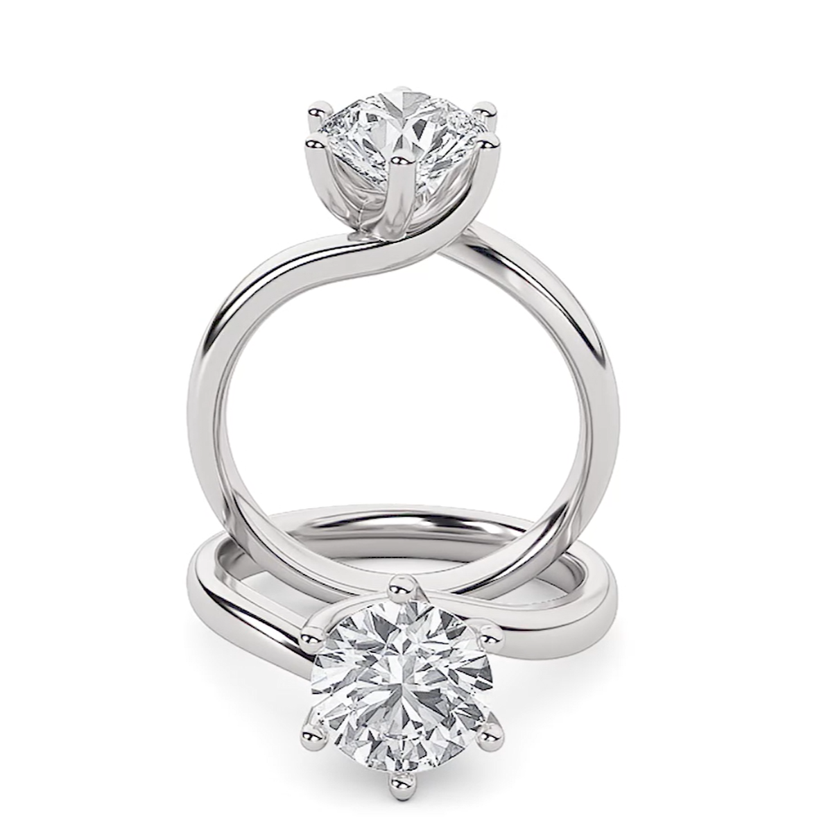 Grace Signature Solitaire - Round Brilliant Cut - White Gold Aura Diamonds