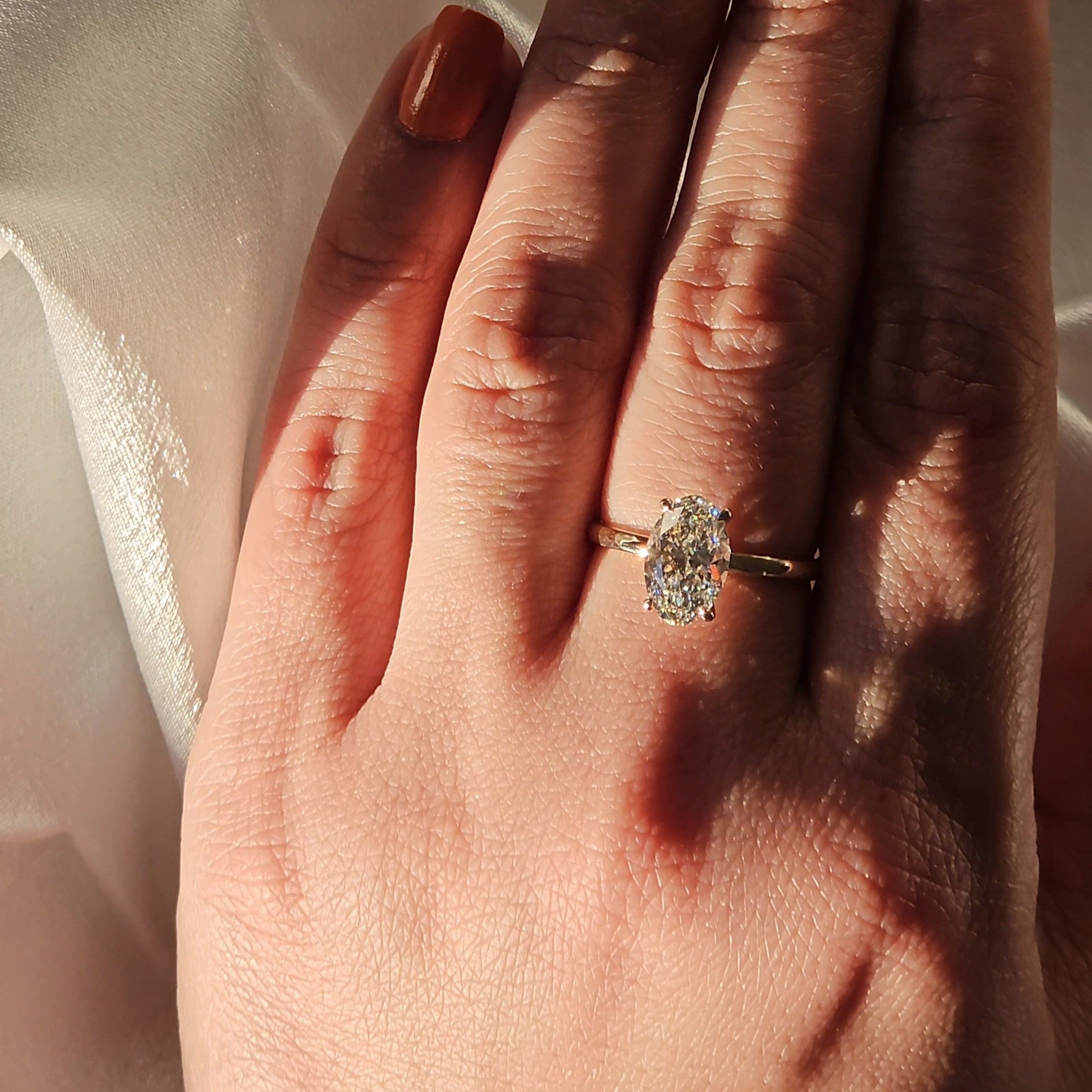 Oval Cut 2.5 Carat - Elongated Solitaire Ring - 4 Prongs | 10K 14K 18K Solid Gold | Moissanite or Lab Diamond | Luxury Collection Aura Diamonds