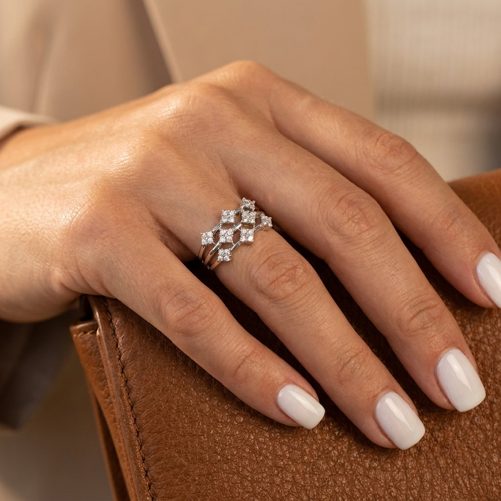Anna Moissanite Three-Band Ring