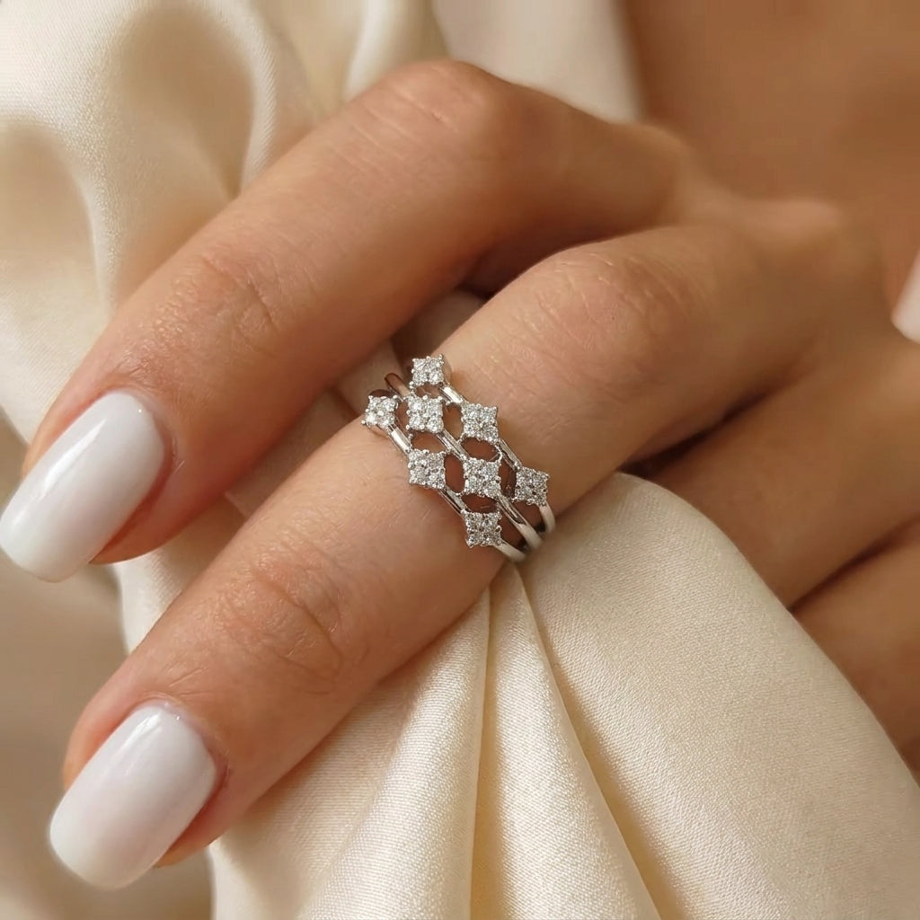 Anna Moissanite Three-Band Ring