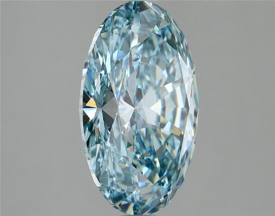 Intense Greenish Blue 3 Carat Oval Cut - VS1 | Loose Lab Grown Diamond for Engagement Ring | IGI Certified Aura Diamonds