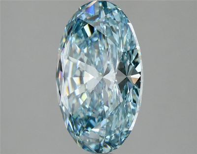 Intense Greenish Blue 3 Carat Oval Cut - VS1 | Loose Lab Grown Diamond for Engagement Ring | IGI Certified Aura Diamonds