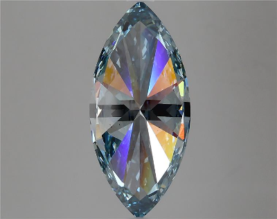 Vivid Blue 4 Carat Marquise Cut - VS1 | Loose Lab Grown Diamond for Engagement Ring | IGI Certified Aura Diamonds