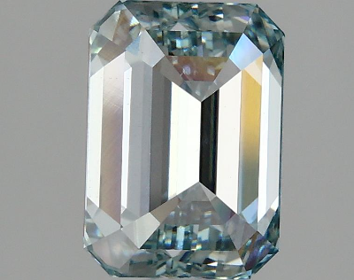 Greenish Blue 2 Carat Emerald Cut - VS1 | Loose Lab Grown Diamond for Engagement Ring | IGI Certified Aura Diamonds