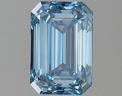 Vivid Blue 2 Carat Emerald Cut - VVS2 | Loose Lab Grown Diamond for Engagement Ring | IGI Certified Aura Diamonds