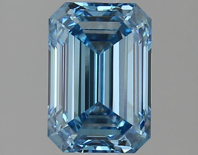 Vivid Blue 2 Carat Emerald Cut - VVS2 | Loose Lab Grown Diamond for Engagement Ring | IGI Certified Aura Diamonds