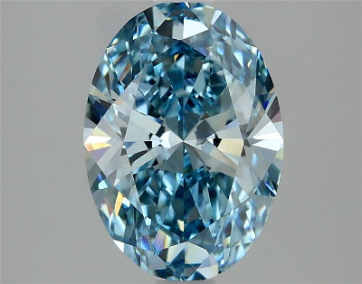 Vivid Blue 2 Carat Oval Cut - VVS2 | Loose Lab Grown Diamond for Engagement Ring | IGI Certified Aura Diamonds