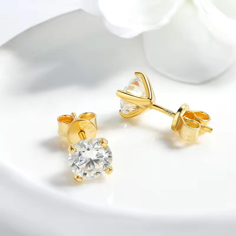 Aura Eternity Stud Earrings - Moissanite Aura Diamonds