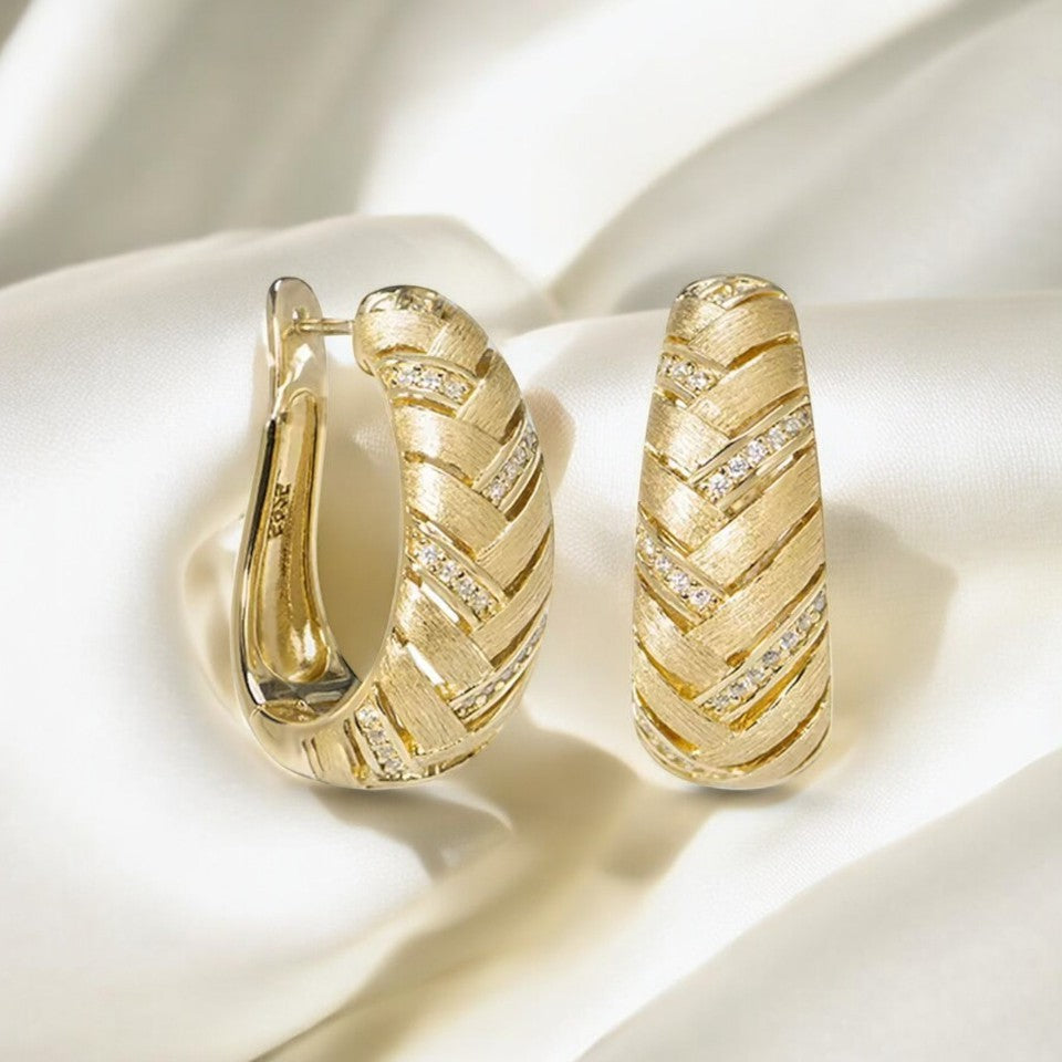 Luxury Alexis Hoop Earrings - Gold Vermeil Aura Diamonds