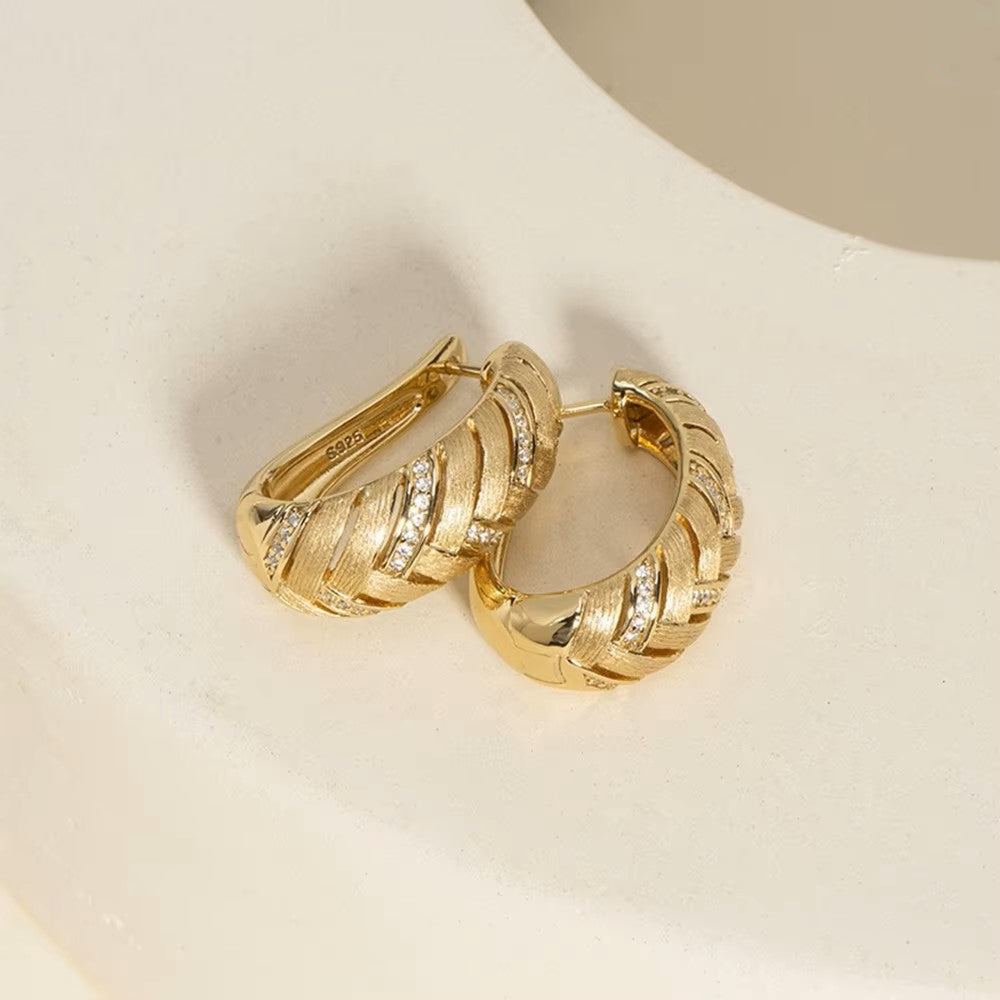 Luxury Alexis Hoop Earrings - Gold Vermeil Aura Diamonds