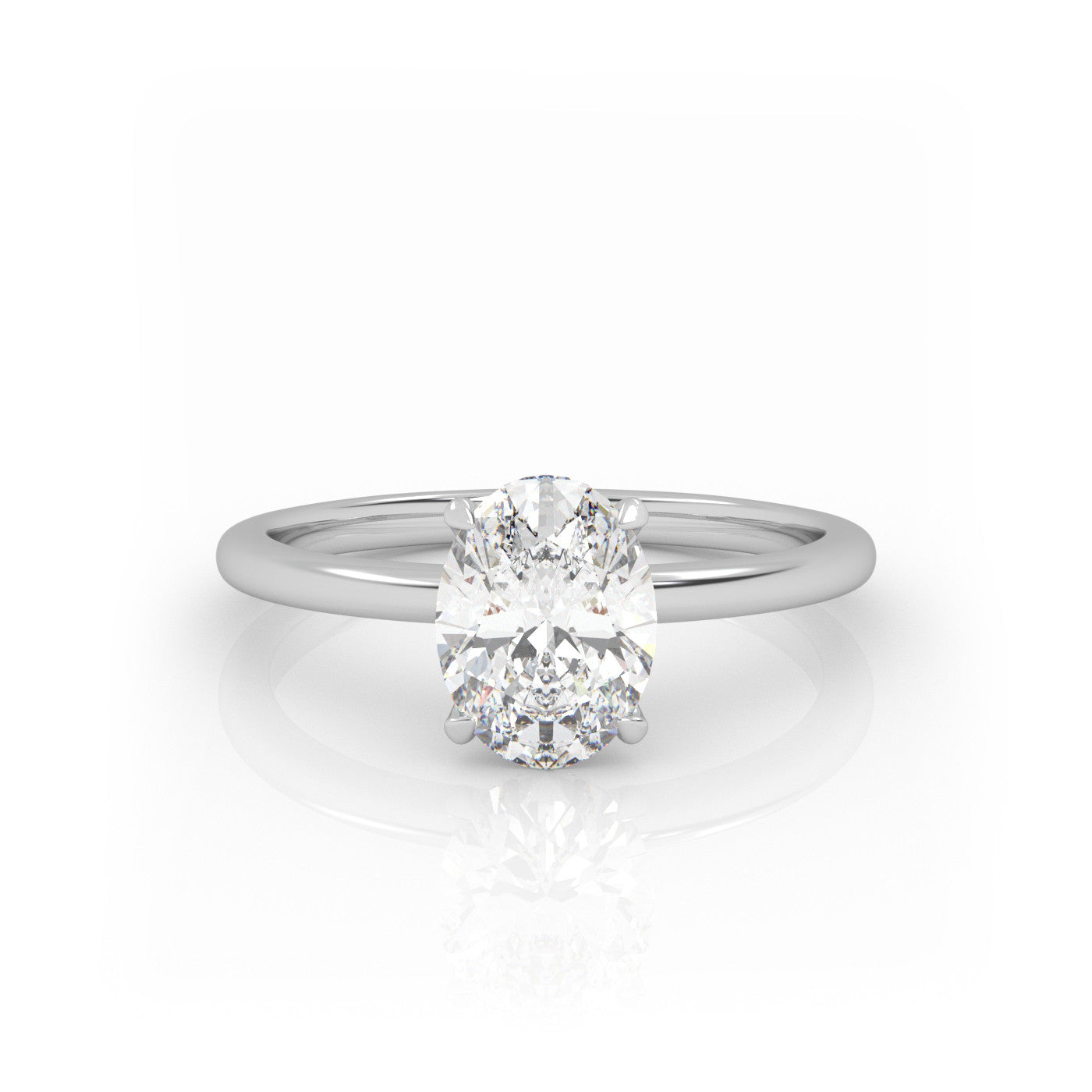 Oval Cut 2.5 Carat Solitaire Ring - 4 Prongs | 9K 14K 18K Solid Gold | Moissanite | Luxury Collection