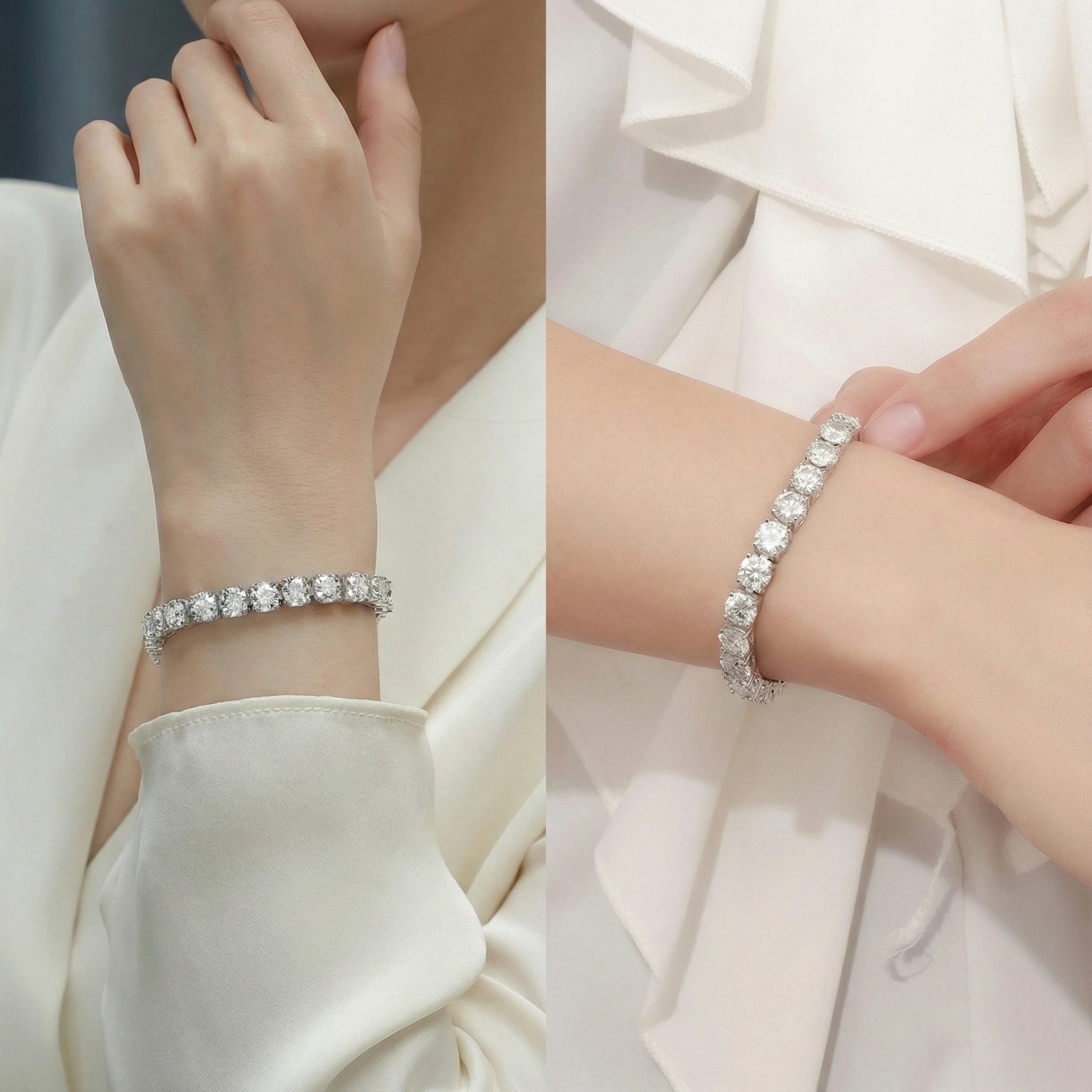 Tennis Bracelet 6.5MM - Bespoke Handcrafted - Moissanite Aura Diamonds