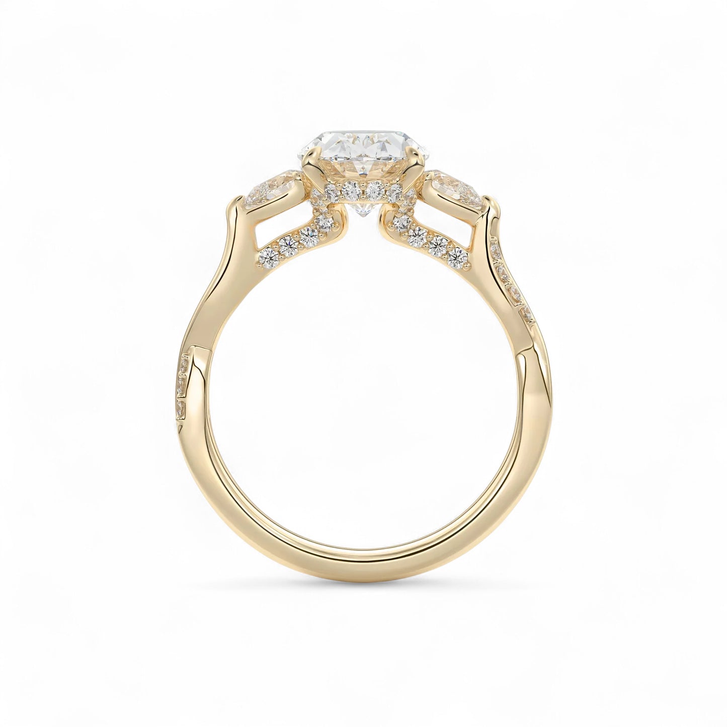 Elara Twisted Vine Oval Diamond Engagement Ring