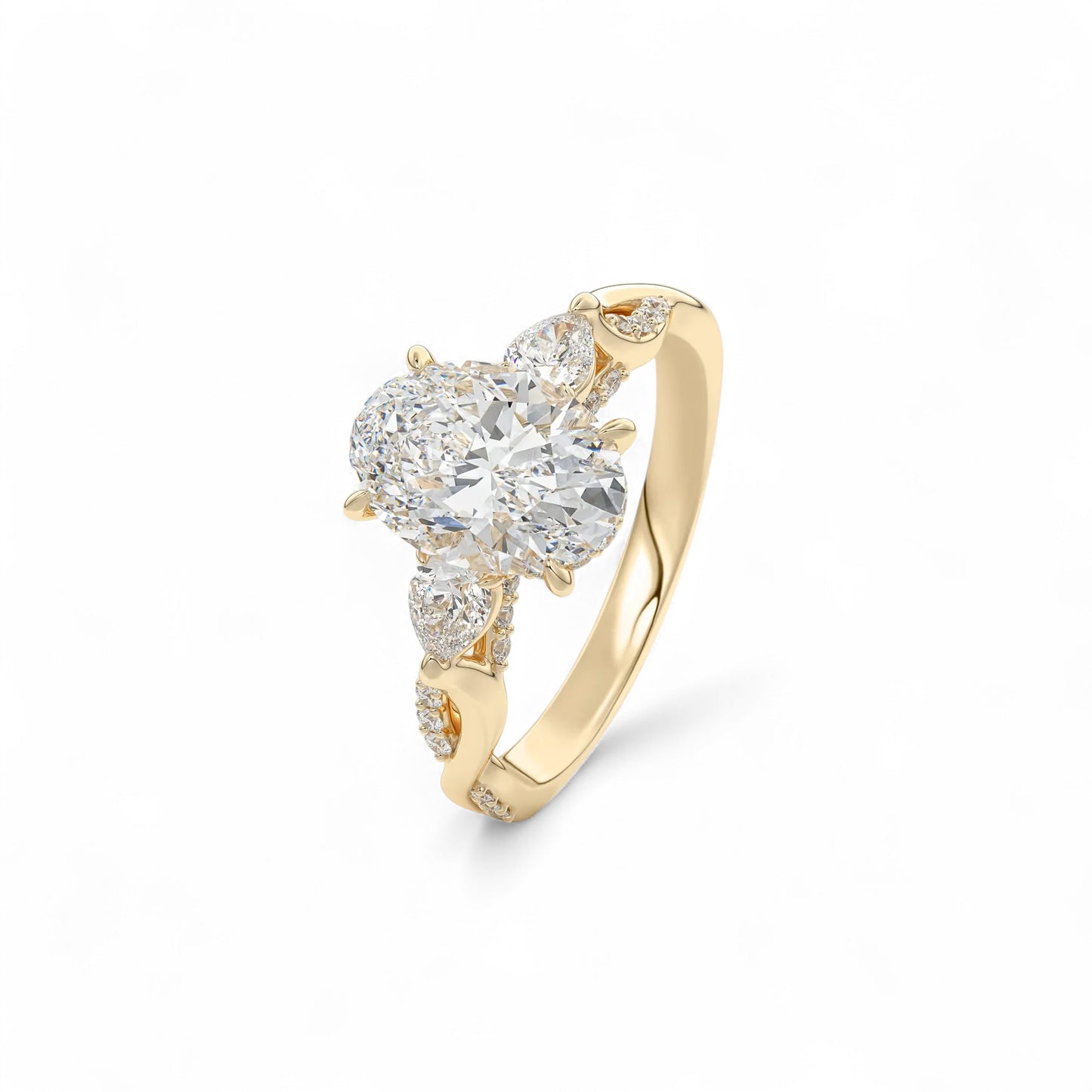 Elara Twisted Vine Oval Diamond Engagement Ring