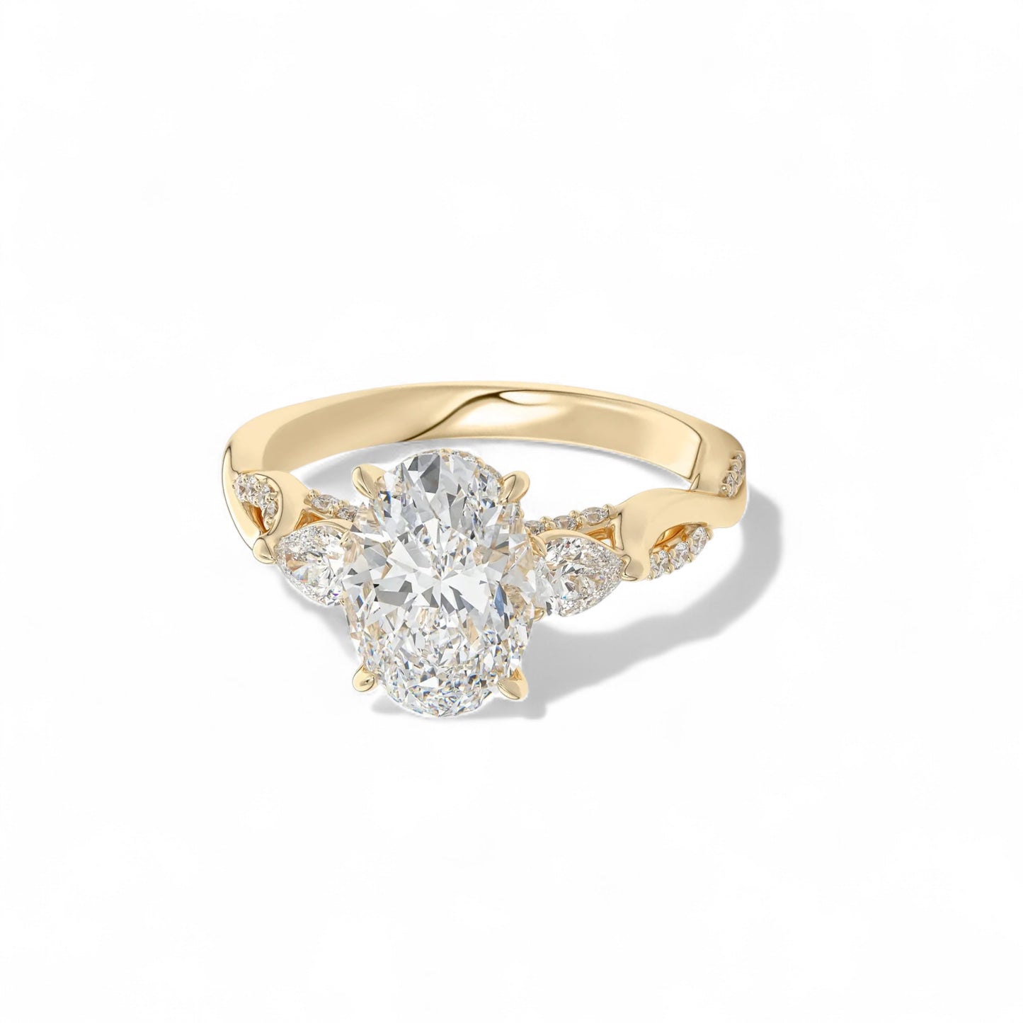 Elara Twisted Vine Oval Diamond Engagement Ring
