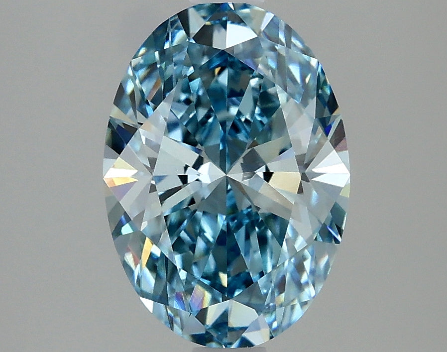 Vivid Blue 2 Carat Oval Cut - VVS2 | Loose Lab Grown Diamond for Engagement Ring | IGI Certified Aura Diamonds