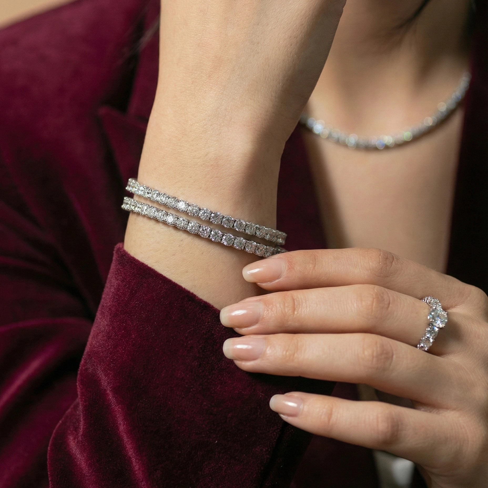 Aura Luxury Tennis Bracelet -Limited Edition- Sparkling VVS Moissanite Aura Diamonds