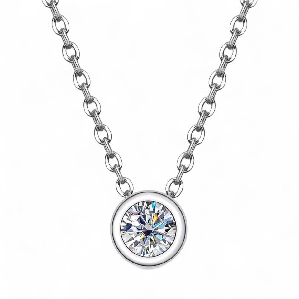 Diamond necklace on a white background