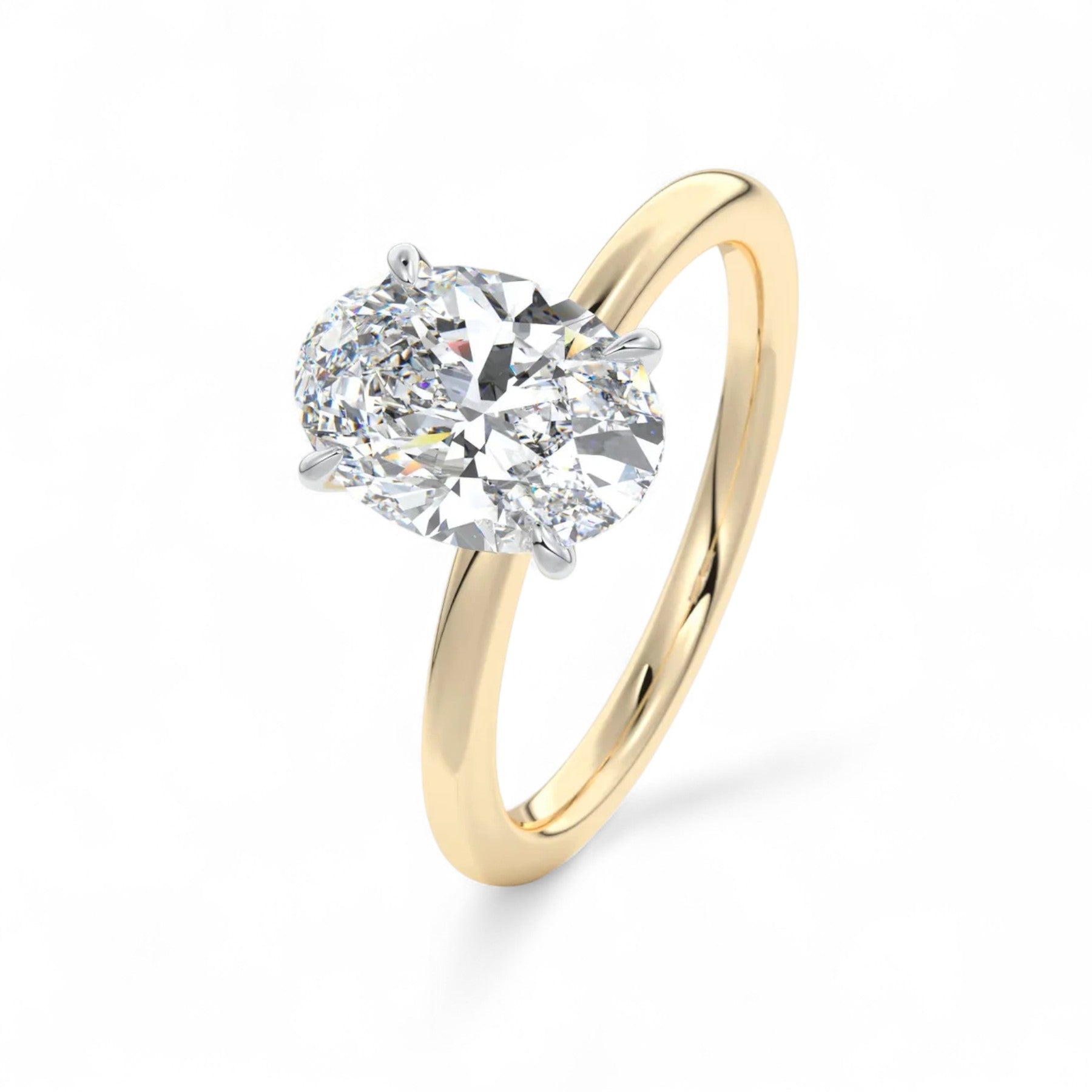 Selena Oval Diamond Solitaire Diamond Ring Aura Diamonds