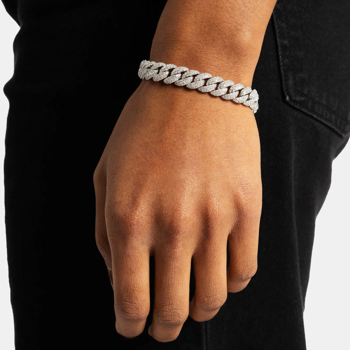 Luxury 'Wide' Cuban-Link Bracelet - Gold/White Gold - Moissanite - Mens/Womens