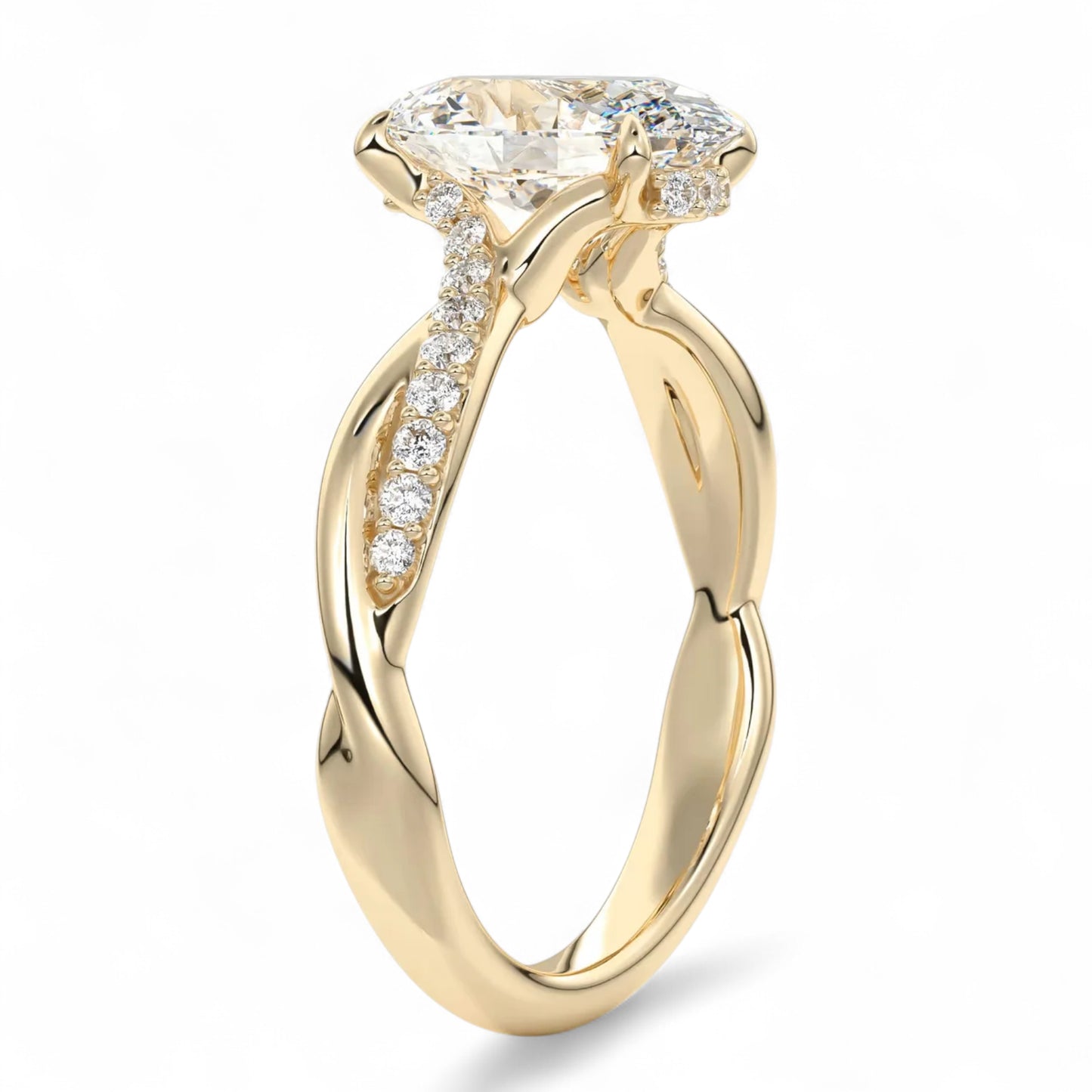 Isla Twist Band Oval Lab Diamond Engagement Ring