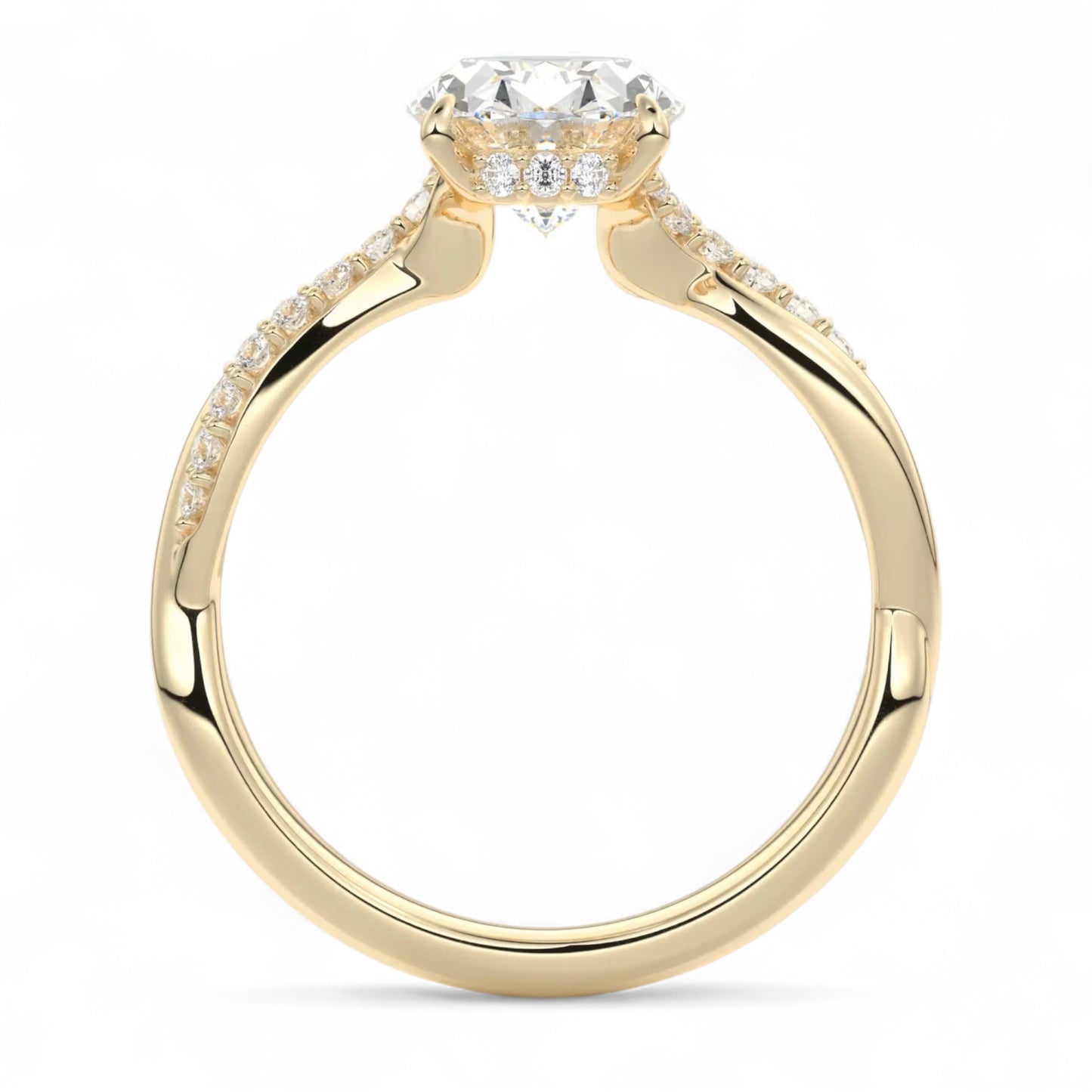 Isla Twist Band Oval Lab Diamond Engagement Ring