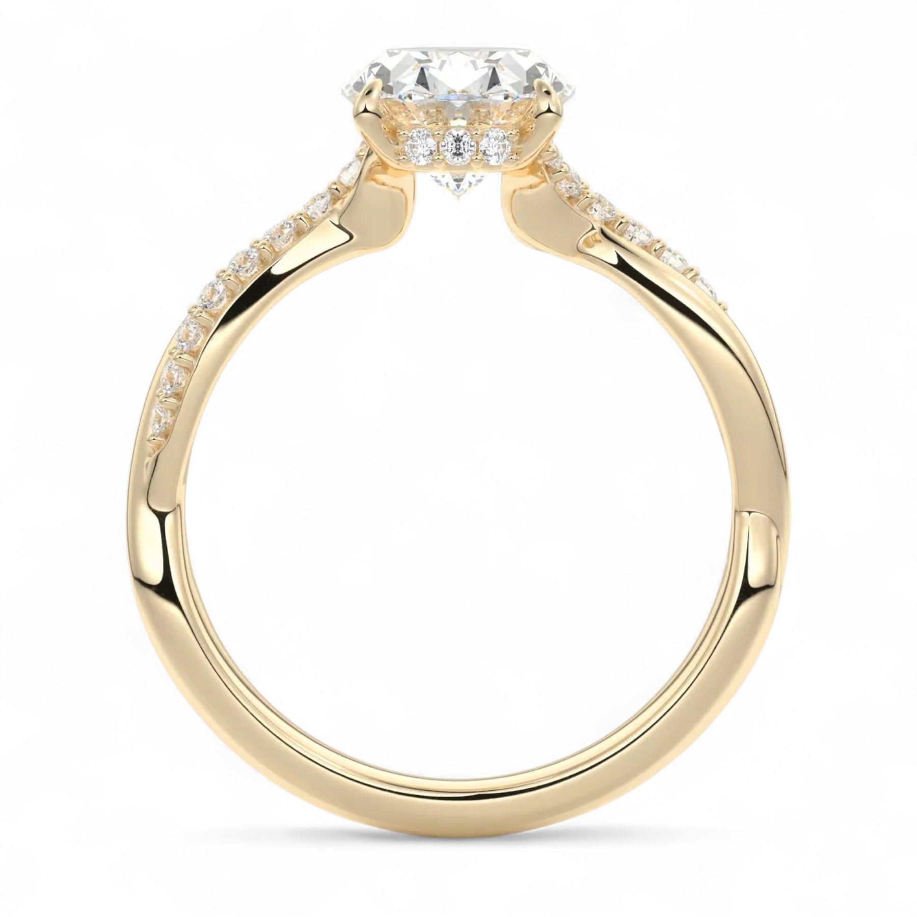 Isla Twist Band Oval Lab Diamond Engagement Ring Aura Diamonds