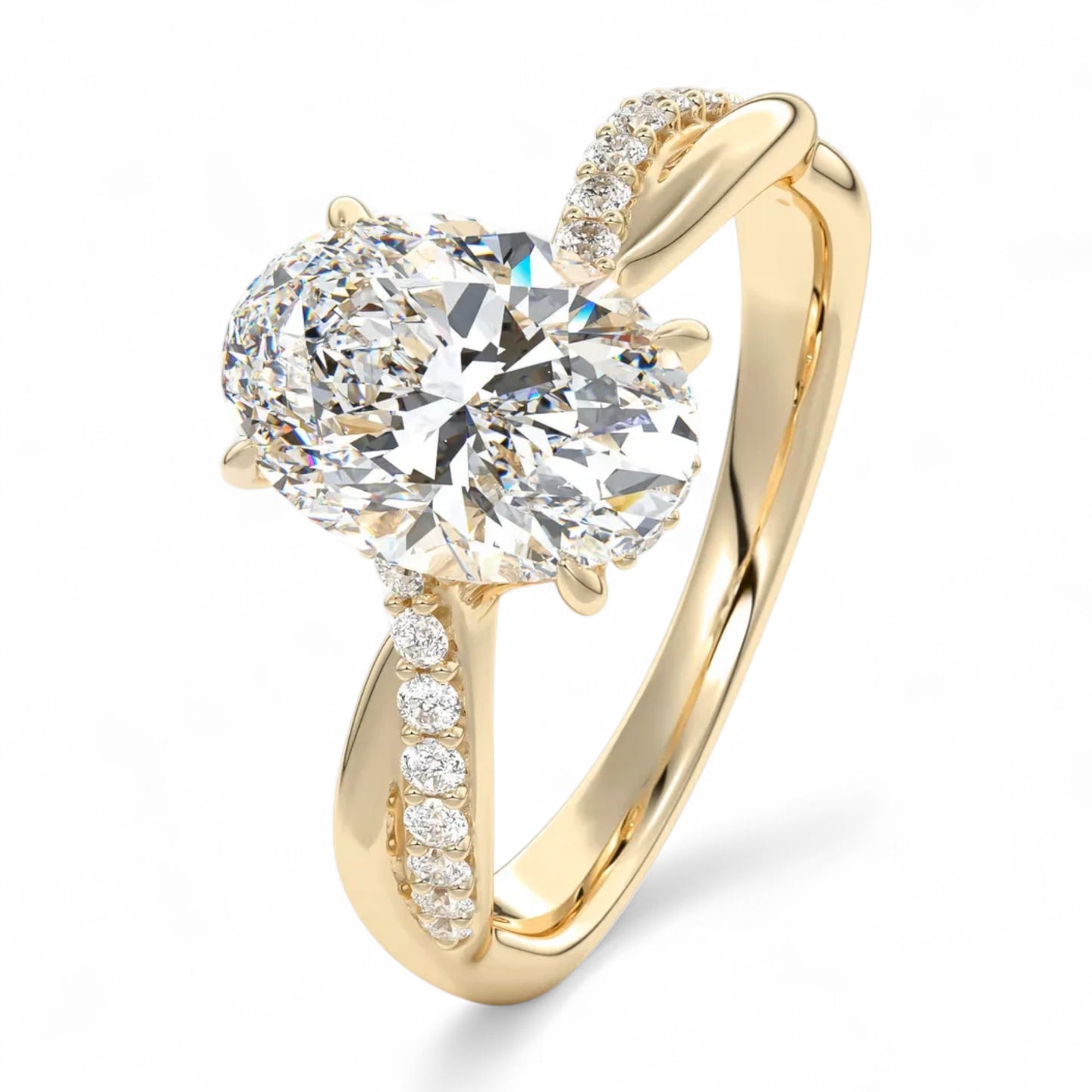 Isla Twist Band Oval Lab Diamond Engagement Ring