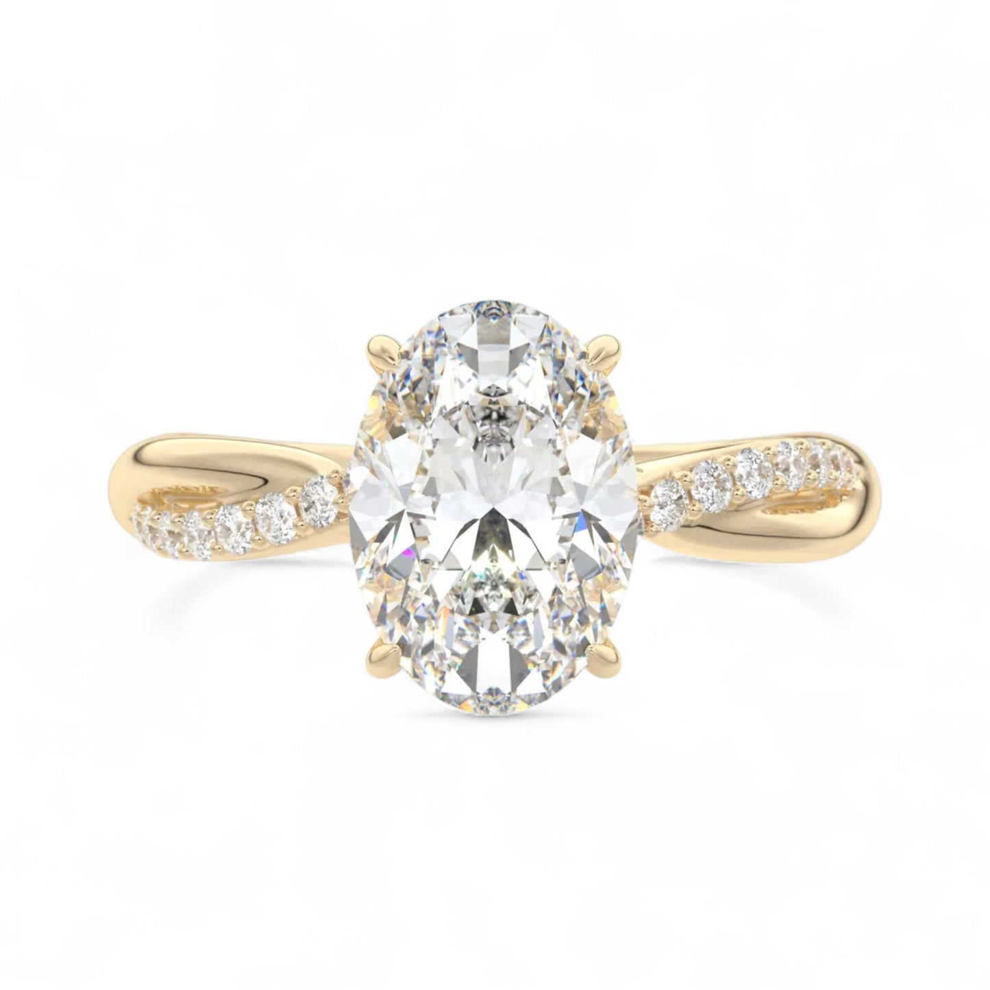 Isla Twist Band Oval Lab Diamond Engagement Ring
