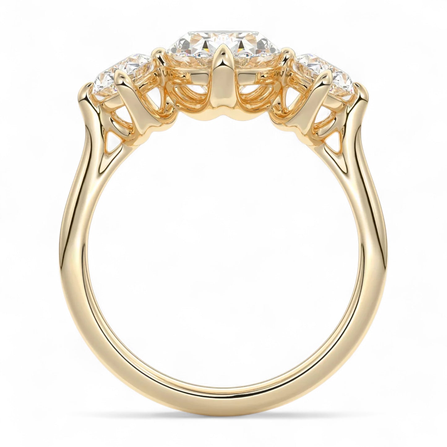 Aurora 4 Carat Oval Three-Stone Lab Diamond Engagement Ring