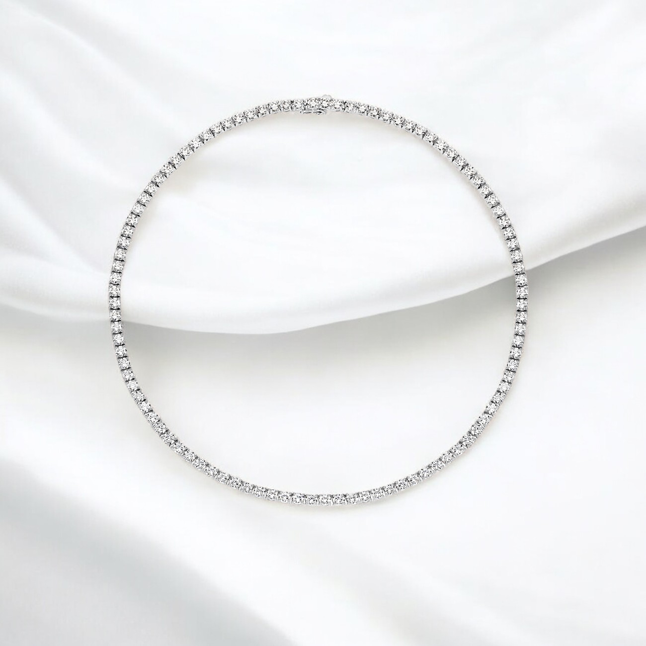 3MM Tennis Necklace | 13 Carat Weight | Moissanite - White Gold [Protective Rhodium Plated] Aura Diamonds