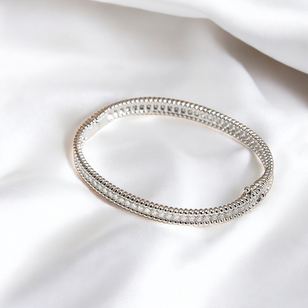 Eternity Bangle Bracelet - White Gold 18K Plated Aura Diamonds