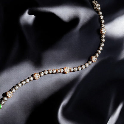 Luxury Artisan Tennis Bracelet - White Gold - Moissanite