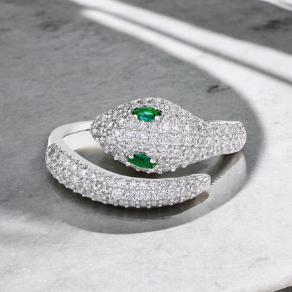 Viper Snake Ring - White Gold 18K Plated