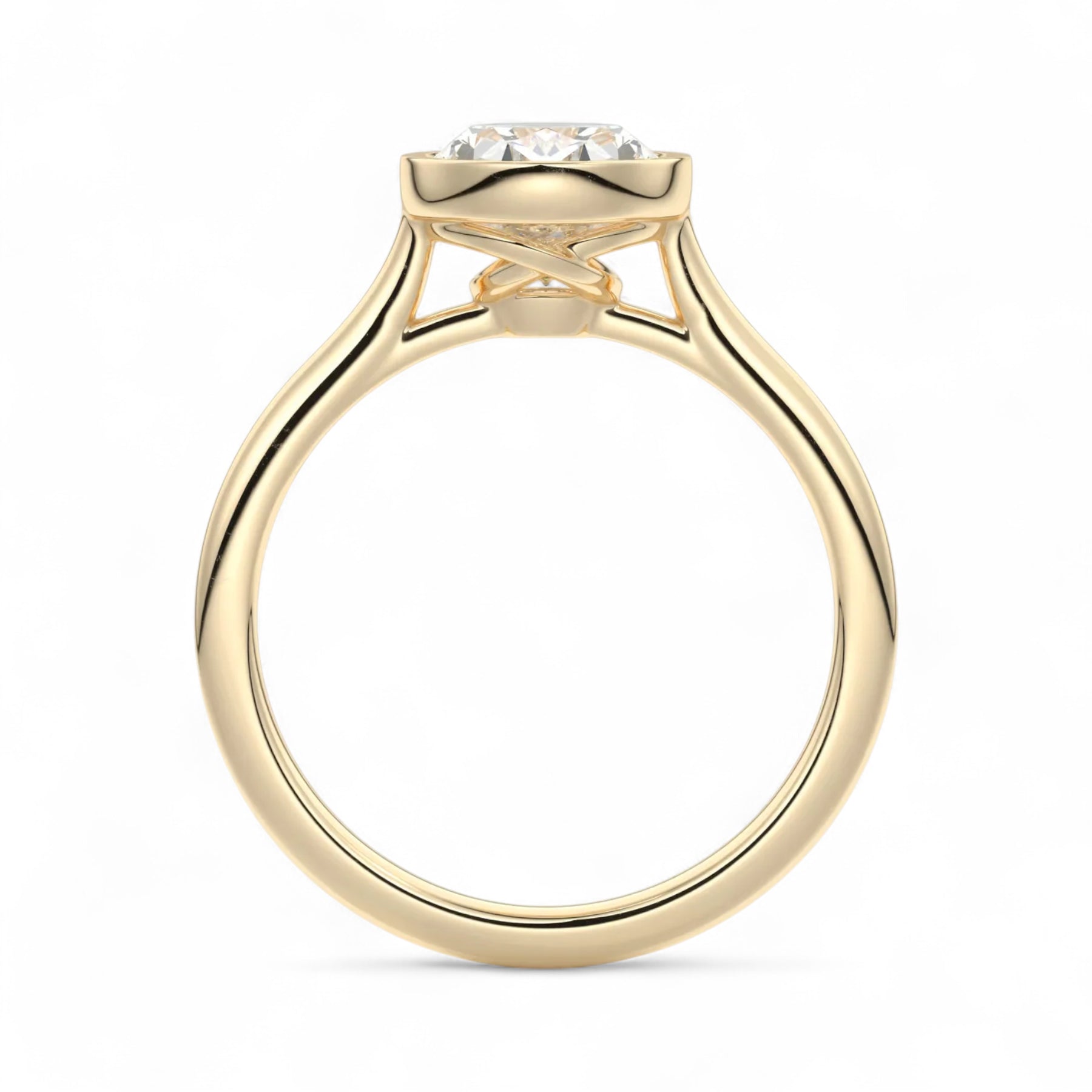 Isla Oval Bezel Lab Diamond Engagement Ring Aura Diamonds