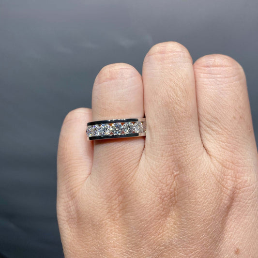 Channel-Set Eternity Wedding Band | 9K Solid Gold | Moissanite | Luxury Collection - Men's / Women's