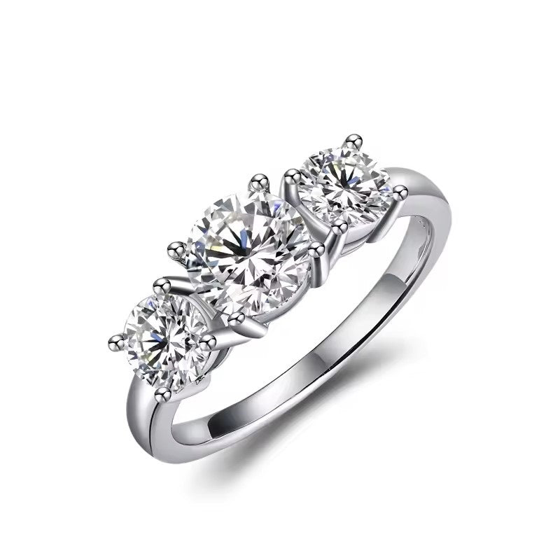 Aura Trio 2 Carat Eternity Ring - Moissanite / Lab Diamond