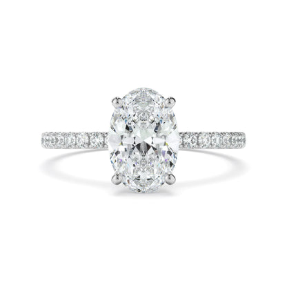 Nora Grace 2 Carat Oval Cut Pave Ring - Zirconia Crystals/Moissanite