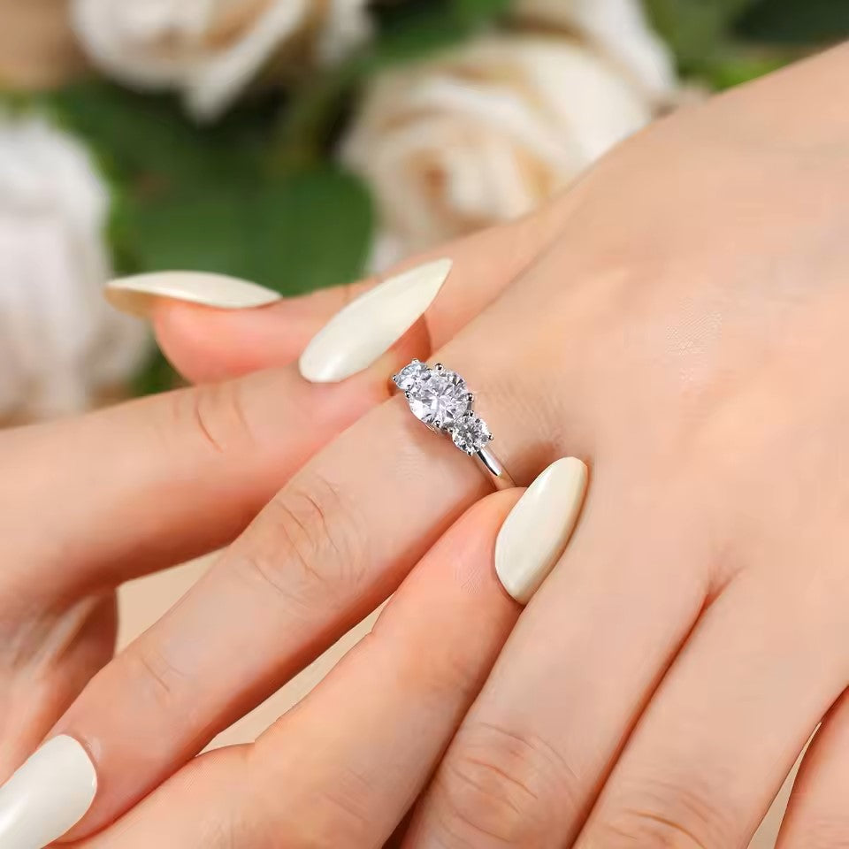 Aura Trio 2 Carat Eternity Ring - Moissanite / Lab Diamond