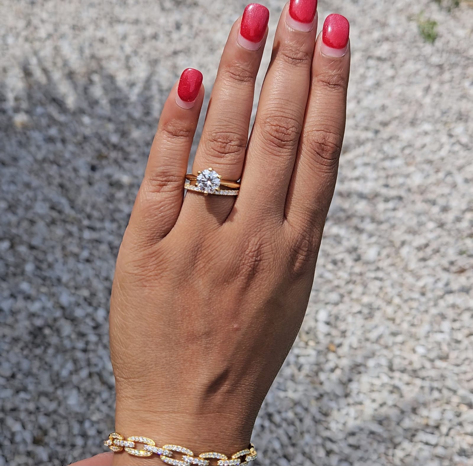 Aura Classic Solitaire Ring - 2 Carat or 3 Carat Round Brilliant Cut - Gold Vermeil Aura Diamonds