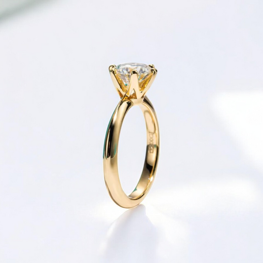 Aura Diamond Classic Solitaire Ring - 2 Carat or 3 Carat Round Brilliant Cut