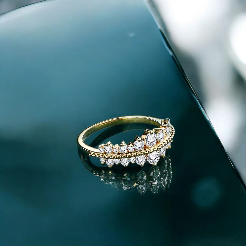 Chelsea Statement Ring - Gold Plated 18K Aura Diamonds