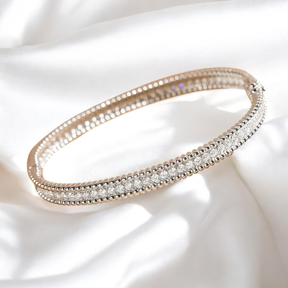 Eternity Bangle Bracelet - White Gold 18K Plated Aura Diamonds