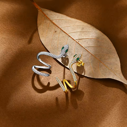 Exotic Snake Earrings - White Gold 18K Plated