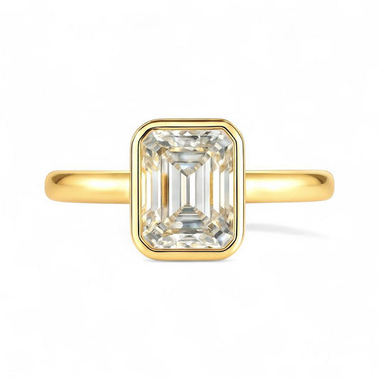 3 Carat Emerald Cut Engagement Ring - Cathedral Setting - Moissanite | Luxury Collection - Anti-Tarnish