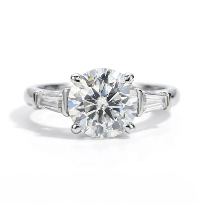 3 Carat Sofia Three-Stone Round Moissanite Engagement Ring