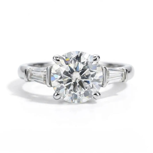 3 Carat Sofia Three-Stone Round Moissanite Engagement Ring