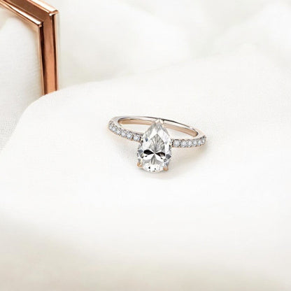 Elegant Pear-Cut 3 Carat Pavé Ring